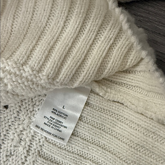 Olive & Oak Women's Ivory Knit Cardigan Size L - Picture 6 of 9